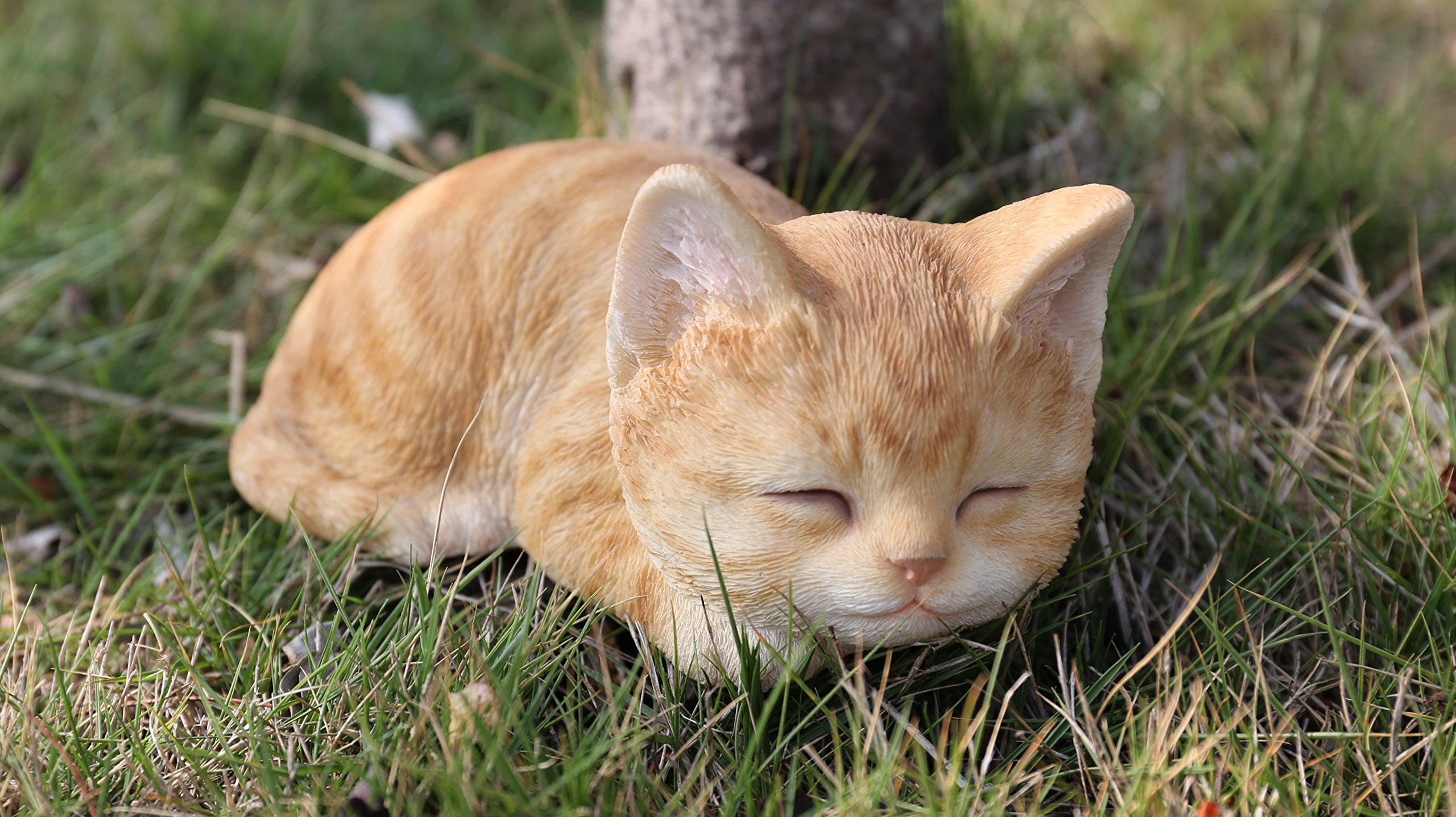 Hi-Line Gift 7 Orange Tabby Kitten Poly-resin Sleeping Figurines & Knick-Knacks