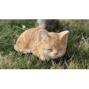 Hi-Line Gift 7  Orange Tabby Kitten Poly-resin Sleeping Figurines & Knick-Knacks