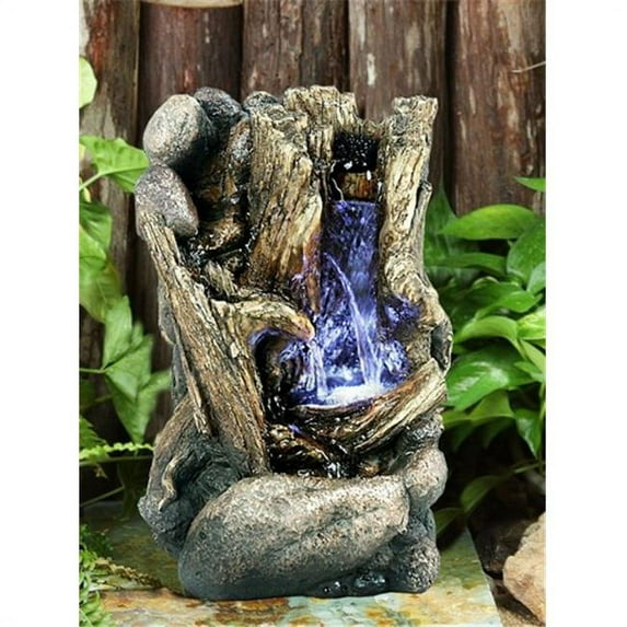Hi-Line Gift 79080 Tree Trunk Fountain with LED