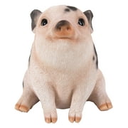 Hi-Line Gift Ltd. Chubby Piglet Sitting - Pink with Black Spots
