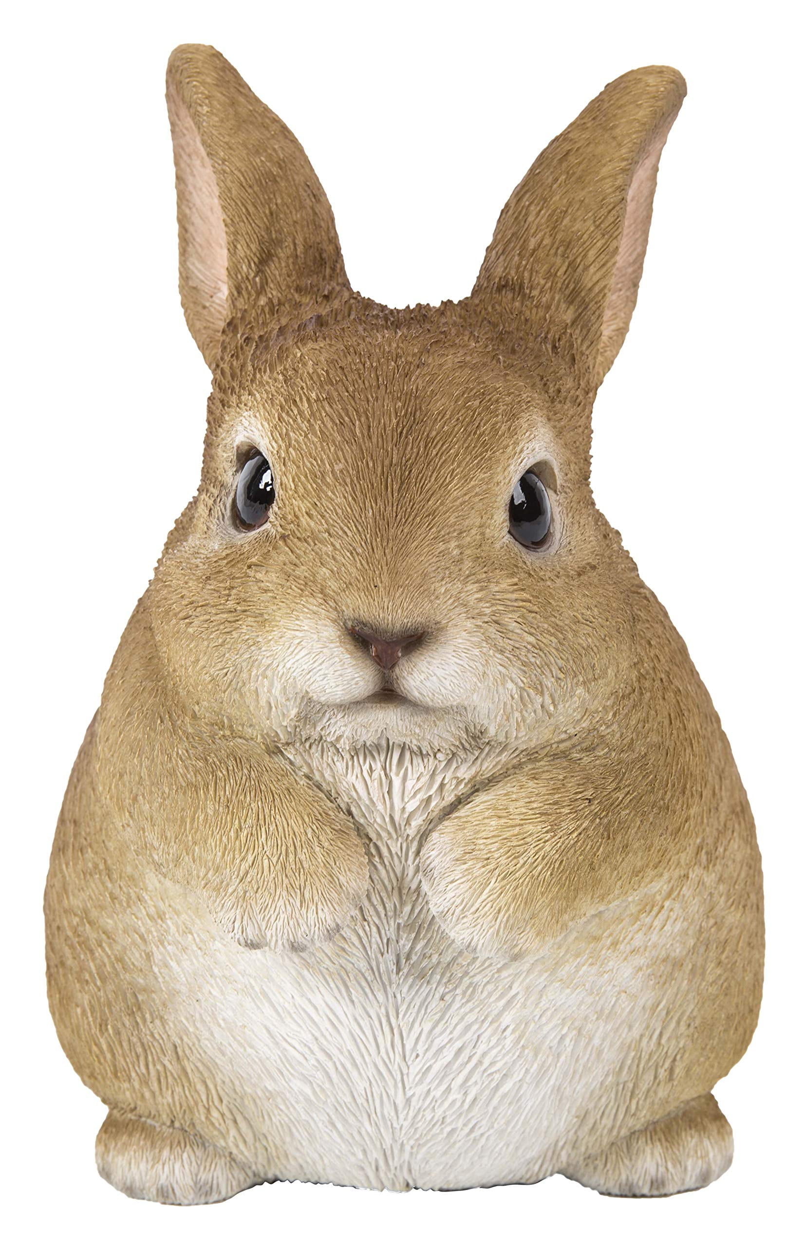 Chubby Brown Polyresin Rabbit Garden Statue