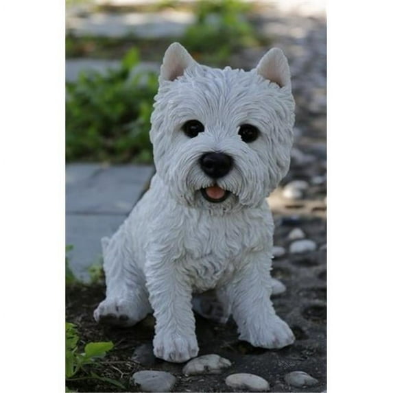 Hi-Line Gift 87744 Dog - White Terrier Sitting Statue