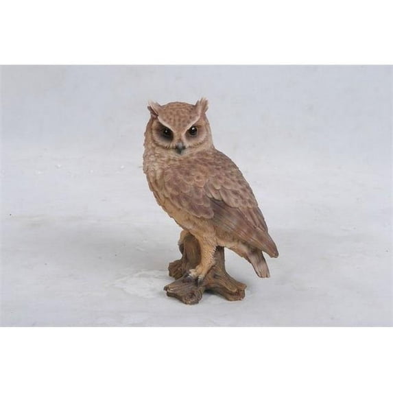 6.75" Small Screech Owl on Stump Outdoor Garden Statue