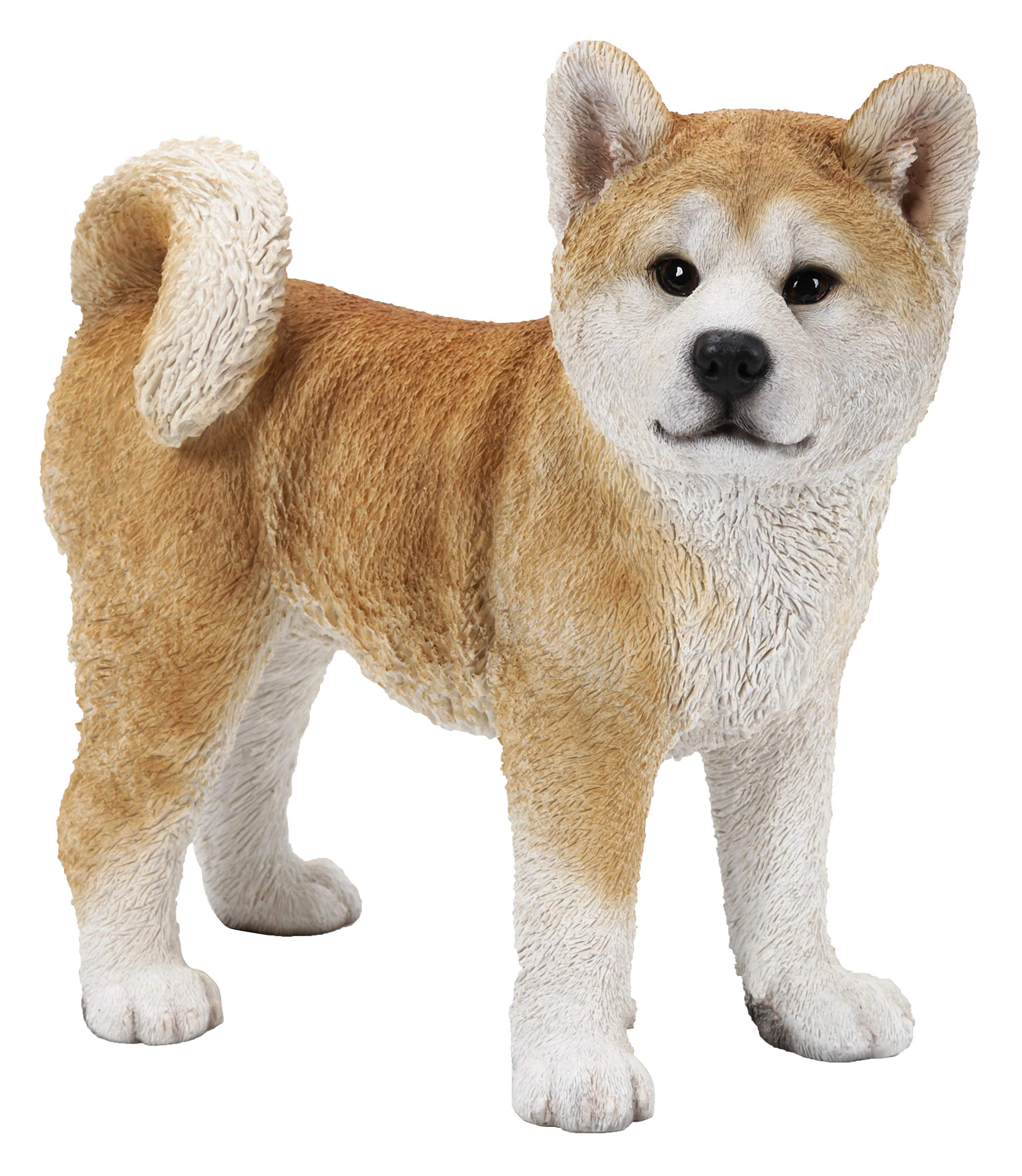Realistic Polyresin Akita Dog Standing Garden Statue