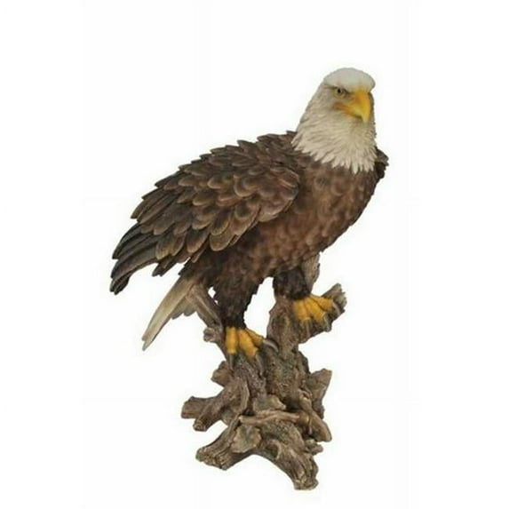 Hi-Line Gift 87980 Bald Eagle Standing on Stump Statue