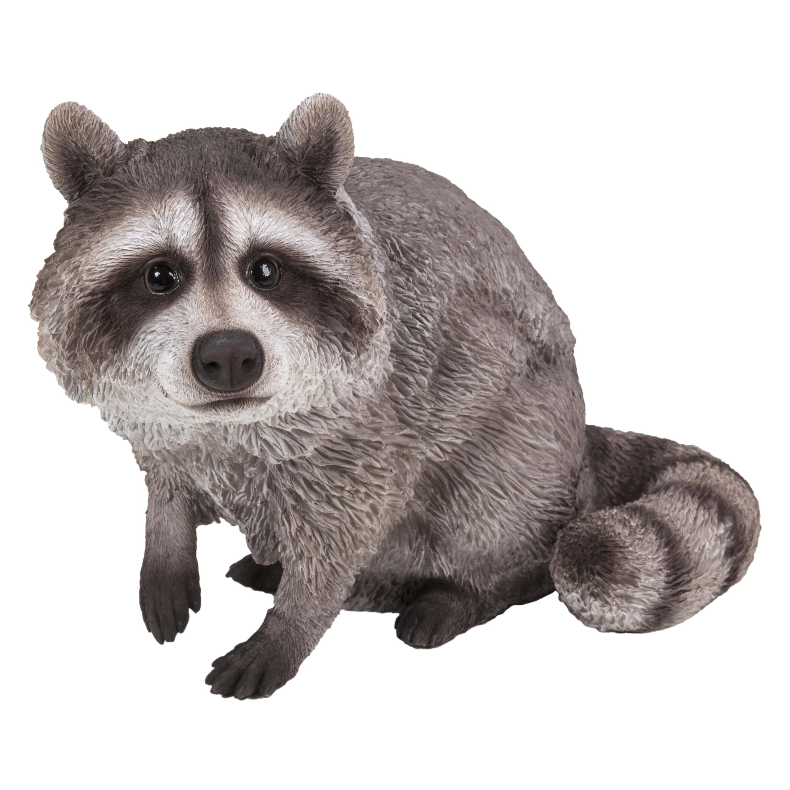Gray Resin Sitting Raccoon Garden Statue