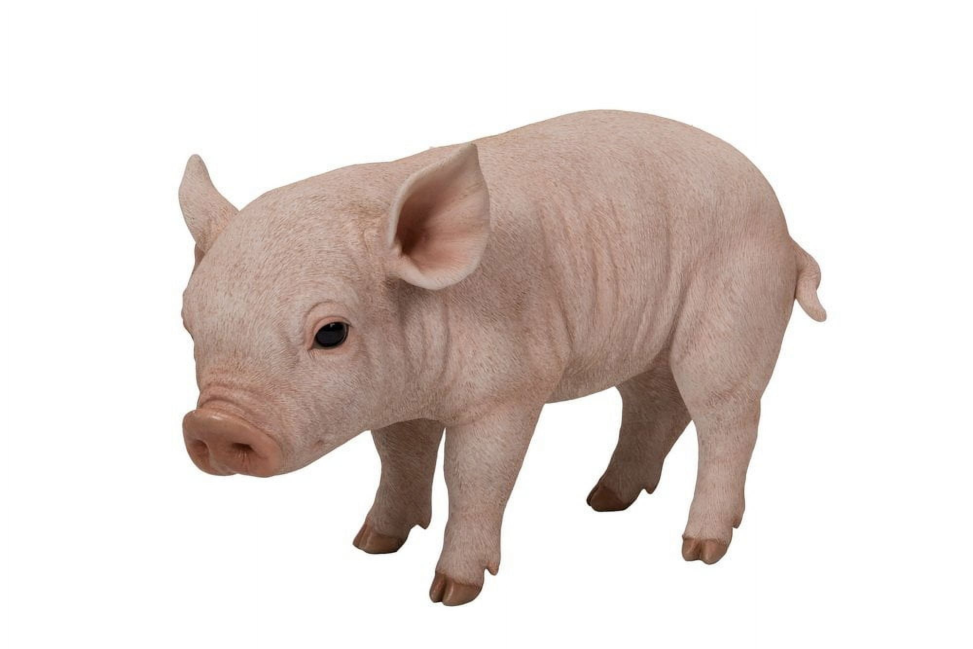 Life-Like Pink Polyresin Standing Baby Pig Statue