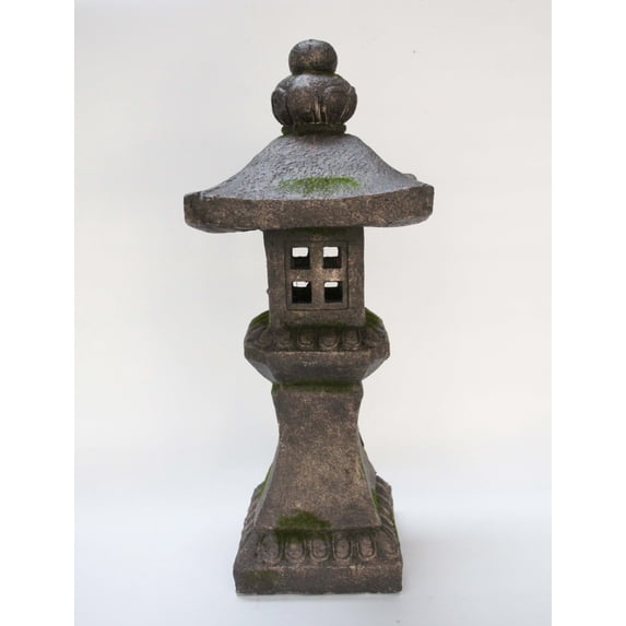 26.25" Stone Multi Purpose Pagoda Lantern with Magnetic Door