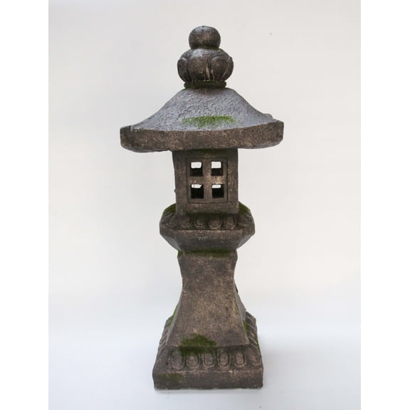 26.25" Stone Multi Purpose Pagoda Lantern with Magnetic Door