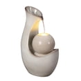 thumbnail image 1 of Hi-Line Gift Ceramic Fountain with Lights, Ivory Elegance, Outdoor Use, 1 of 4