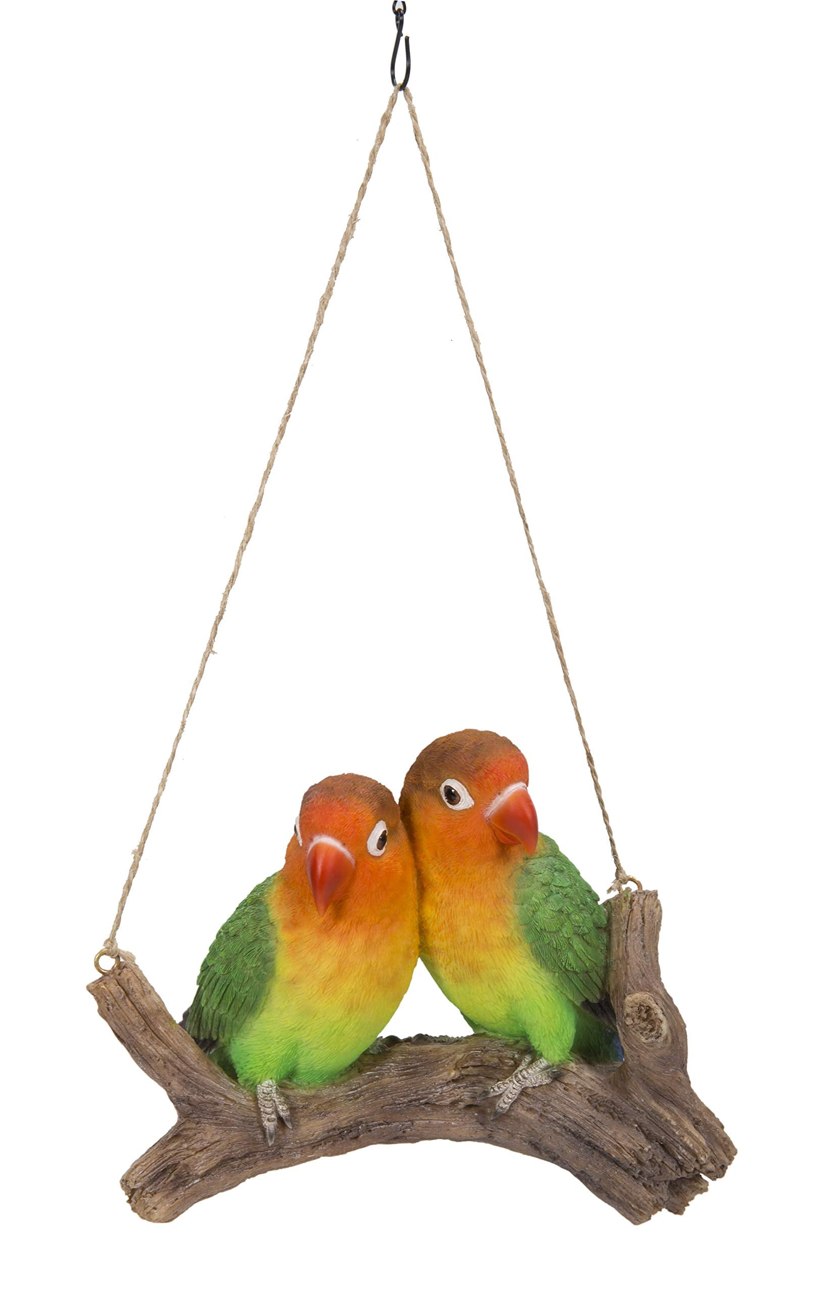 Vibrant Multicolor Resin Lovebirds Hanging Decor