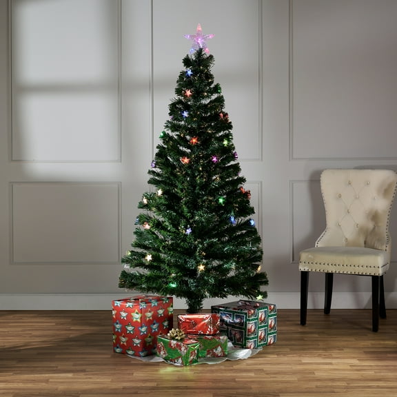 Hi-Line Gift Ltd 37495-M6 Green Christmas Tree with Star - Multicolor Lights