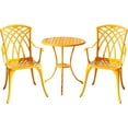 thumbnail image 1 of Hi-Line Gift Ltd. Sunny Retreat- Yellow Cast Aluminium Bistro Set, 1 of 5
