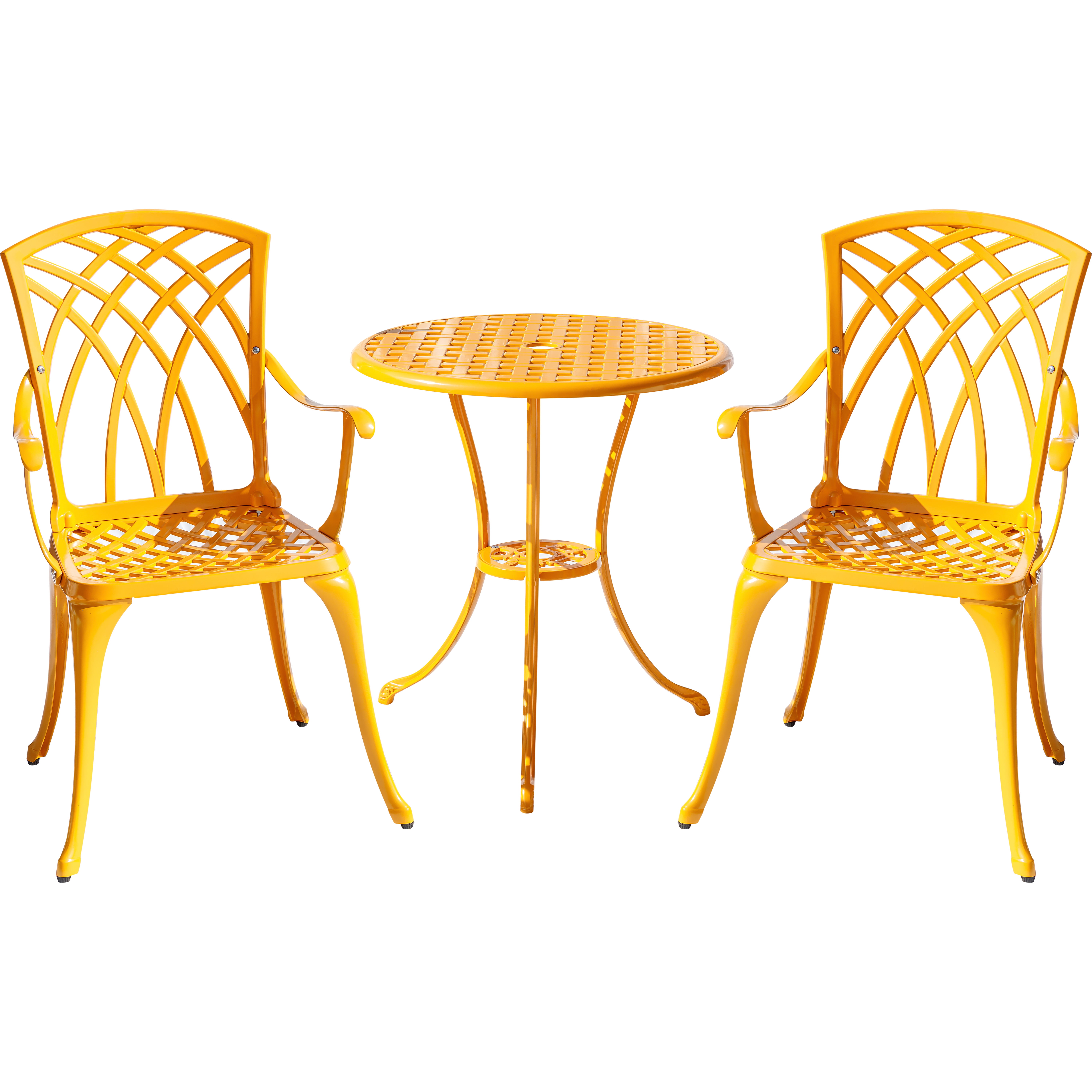 Sunny Retreat- Yellow Cast Aluminium Bistro Set