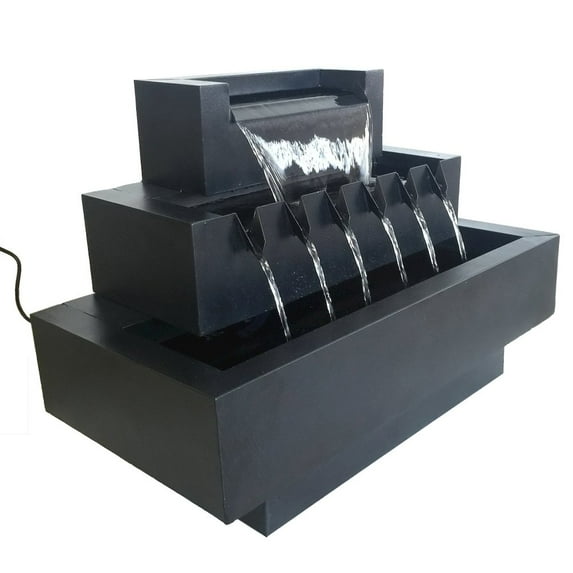 Hi-Line Gift Ltd. Multi-Level Rectangular Zinc Metal Fountain