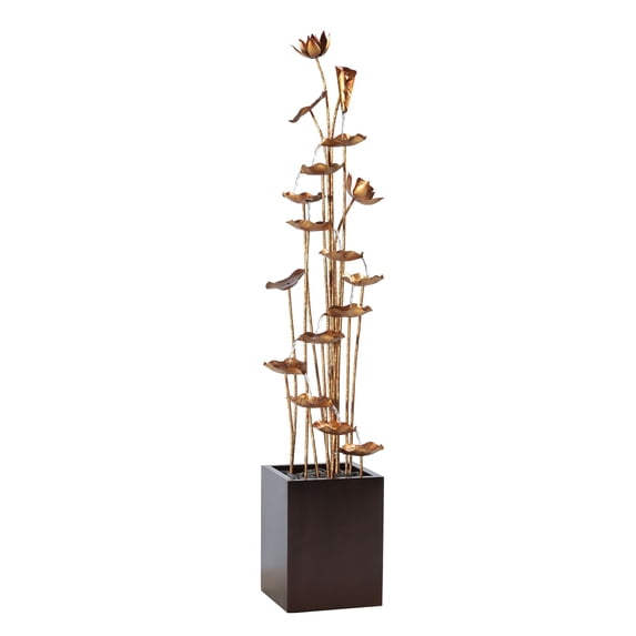 Hi-Line Gift Ltd 79542-B Zinc Metal Gold Lotus Fountain