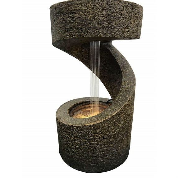 Hi-Line Gift Ltd. 14 in. Wodden Fountain with LED Light