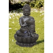 13.75 H Buddha Fountain with LED For Tabletop D cor