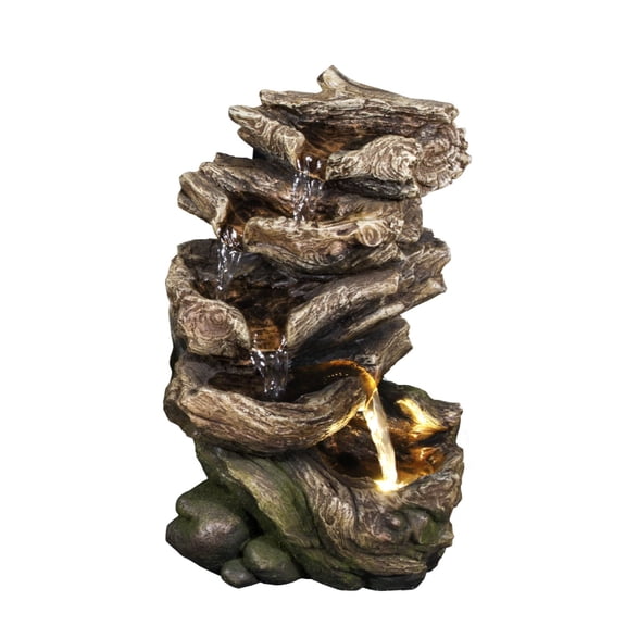 Hi-Line Gift Ltd. Multi Level Logs Fountain W/LED