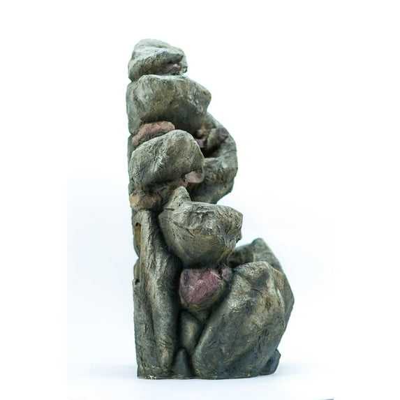 MULTI-LEVEL STONE FOUNTAIN WITH LED LIGHTS