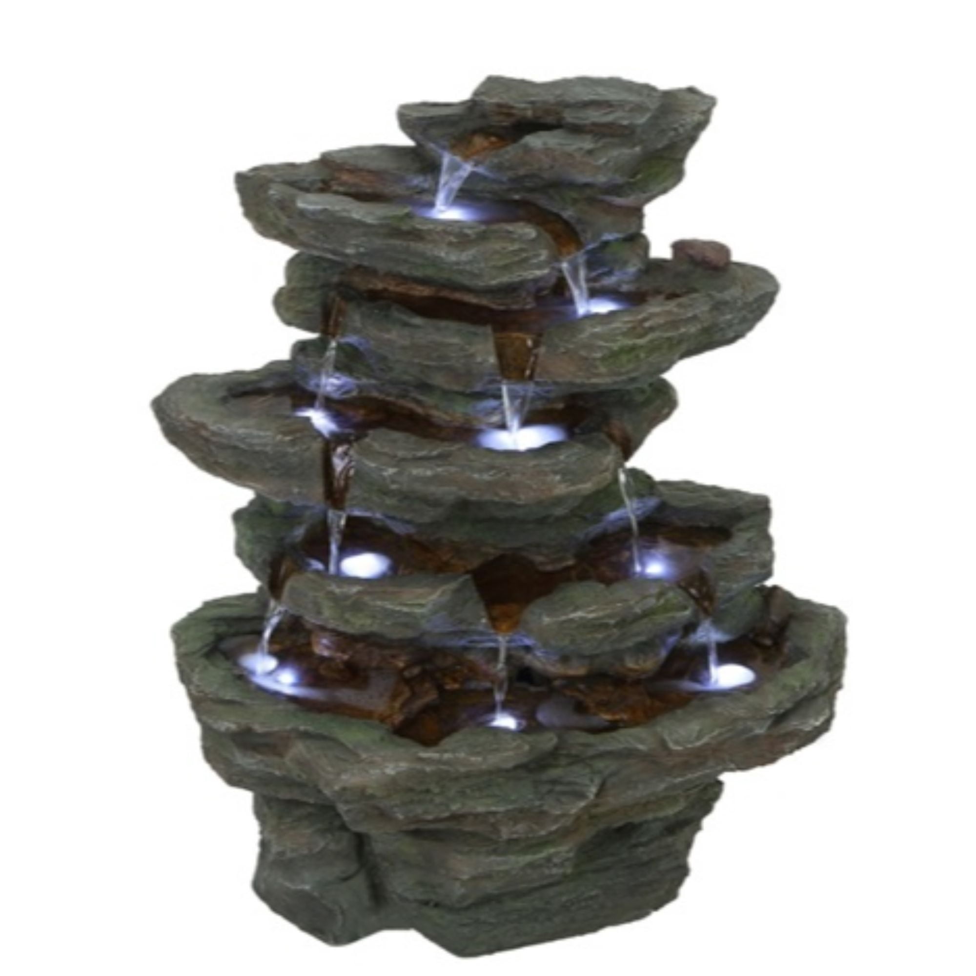 Hi-Line Gift Ltd. Multi-Level Stone Fountain with 9 LED Lights