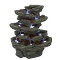 thumbnail image 1 of Hi-Line Gifts LED Lighted Multilevel Stone Outdoor Water Fountain - 28", 1 of 3