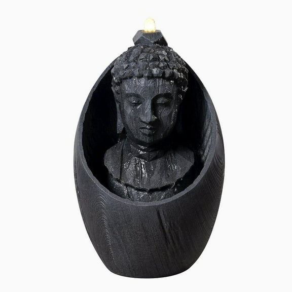 Hi-Line Gift Ltd. 22" H Buddha Head Water Fountain LEDs