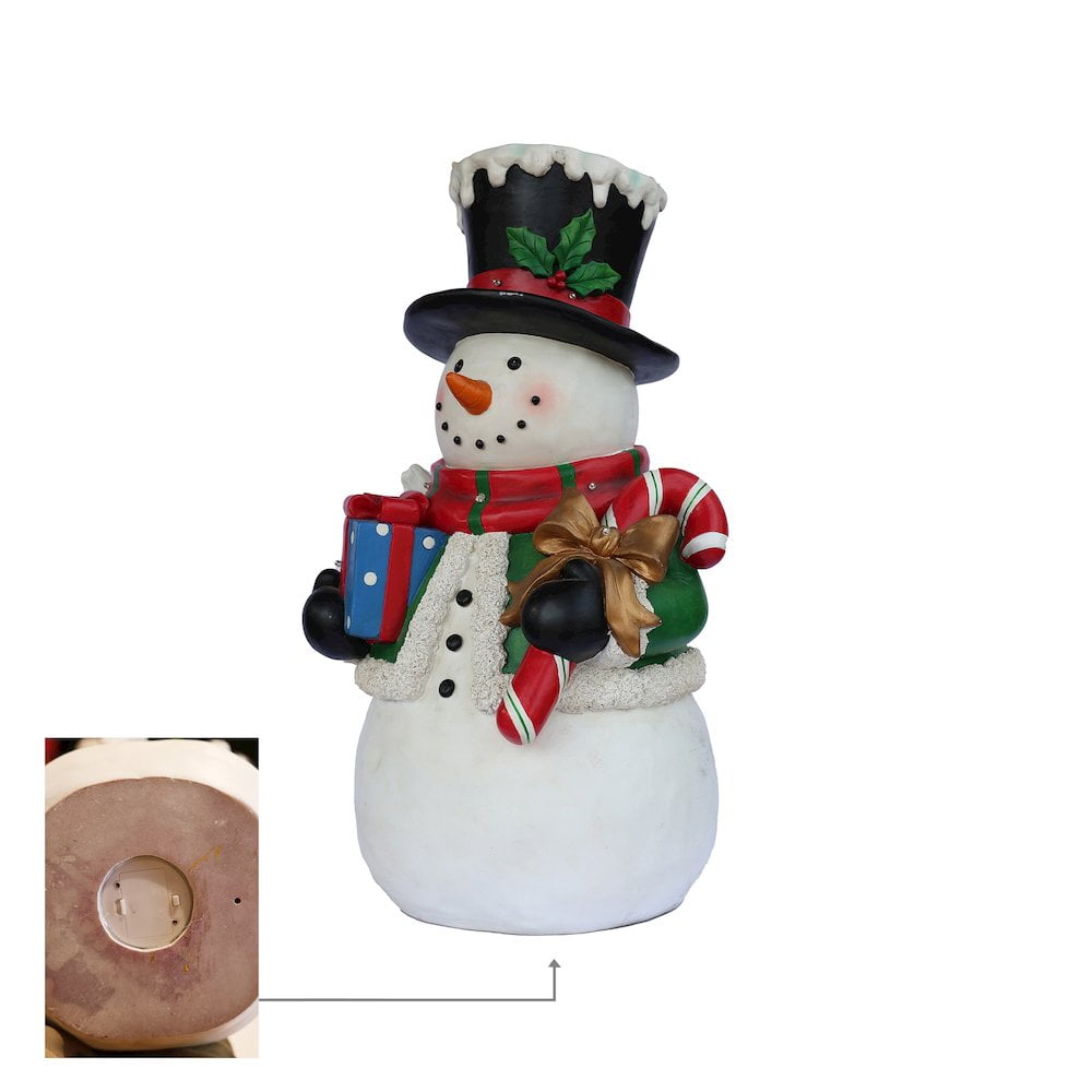 Hi-Line Gift Ltd. Snowman Statue with LED Lights Lighted Christmas Decor Battery Operated