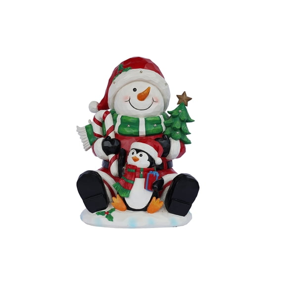 Snowman Penguin Christmas Decor with LED Lights Battery Operated Indoor use only