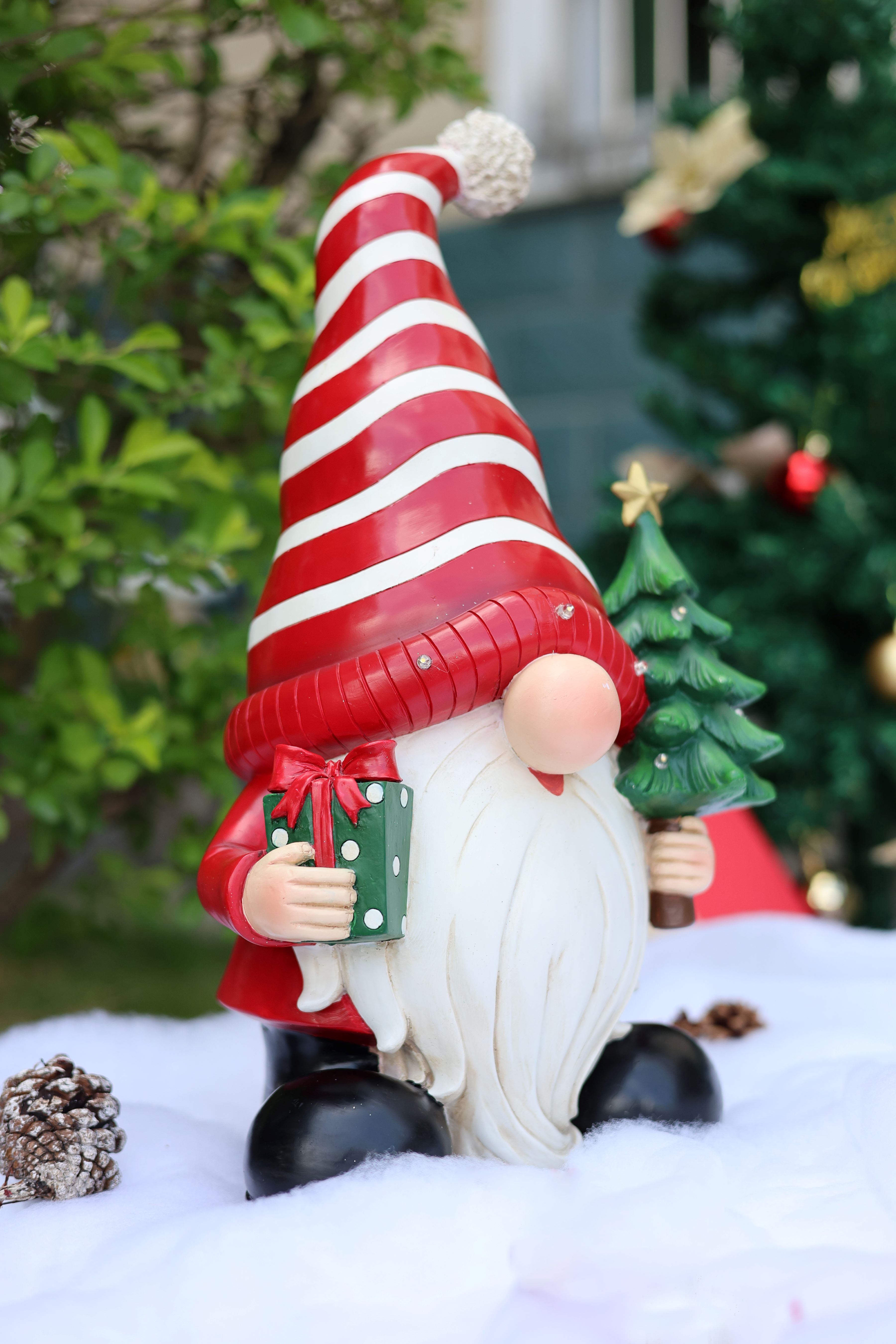 Santa Holding Christmas Tree Lighted Christmas Decor Battery Operated Indoor Use Only
