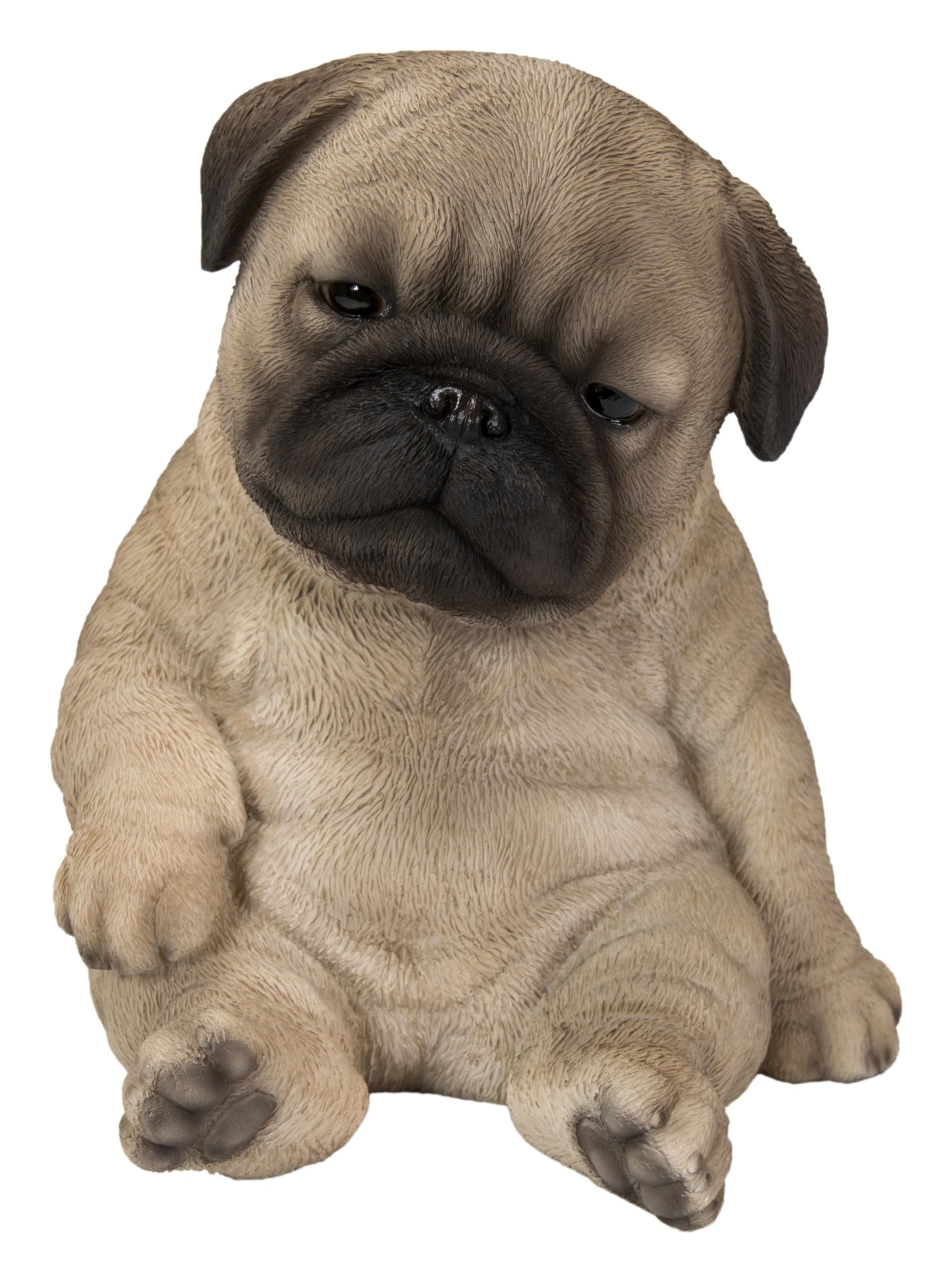 Hi-Line Gift Ltd 87710-P Sitting Sleepy Pug Puppy Statue, 6.77-inch Height