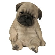 Hi-Line Gift Ltd 87710-P Sitting Sleepy Pug Puppy Statue, 6.77-inch Height