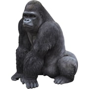 21 Gorilla Seated and Leaning Forward Outdoor Garden Statue