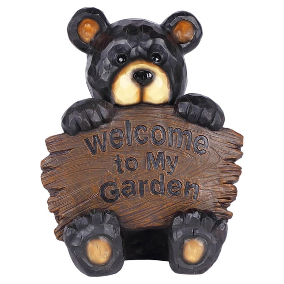 Hi-Line Gift Ltd. Bear Cub Holding Welcome Sign