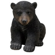 Hi-Line Gift Ltd Black Bear Cub Sitting Garden Statue