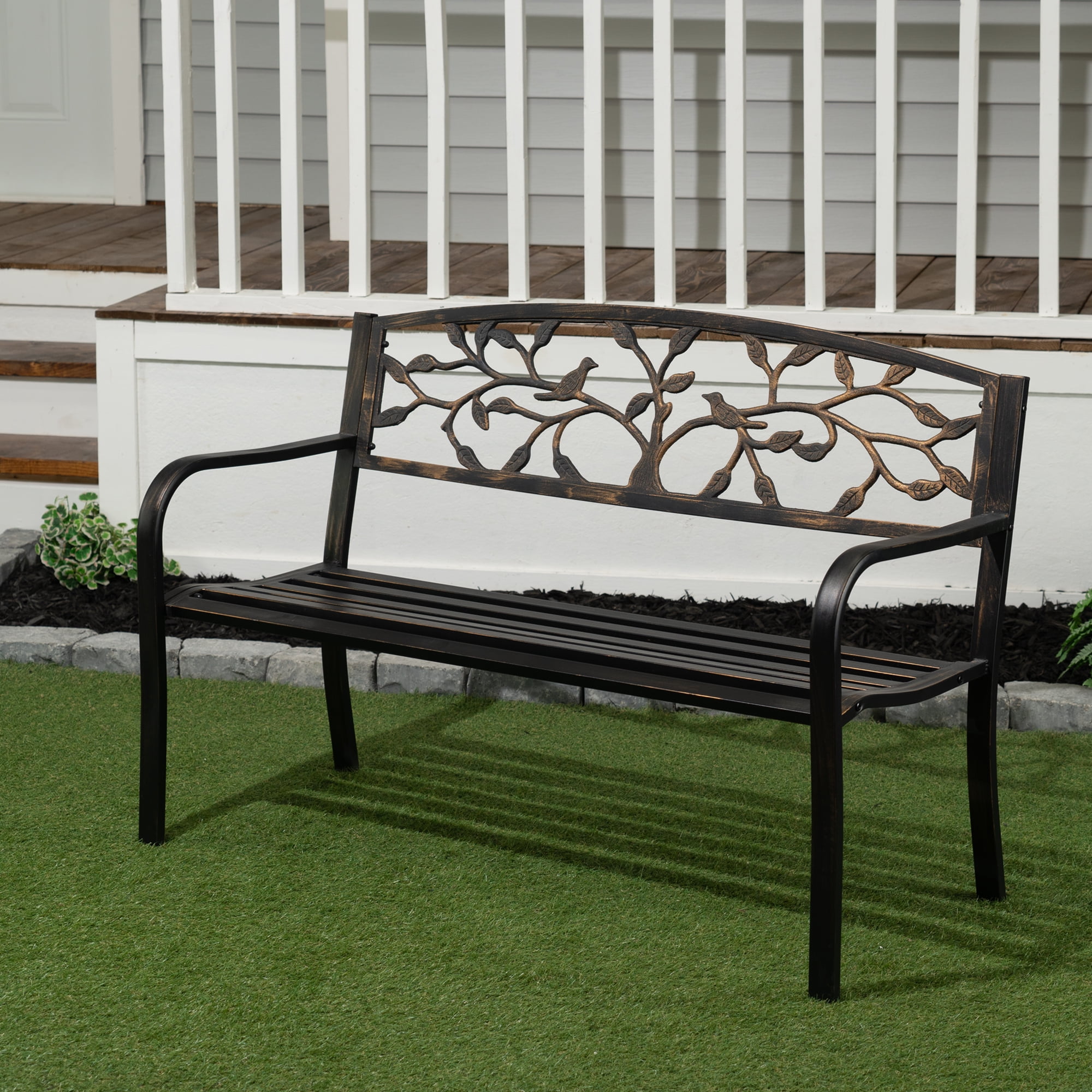 Hi Line Gift Ltd. Bronze Tree Garden Bench Walmart