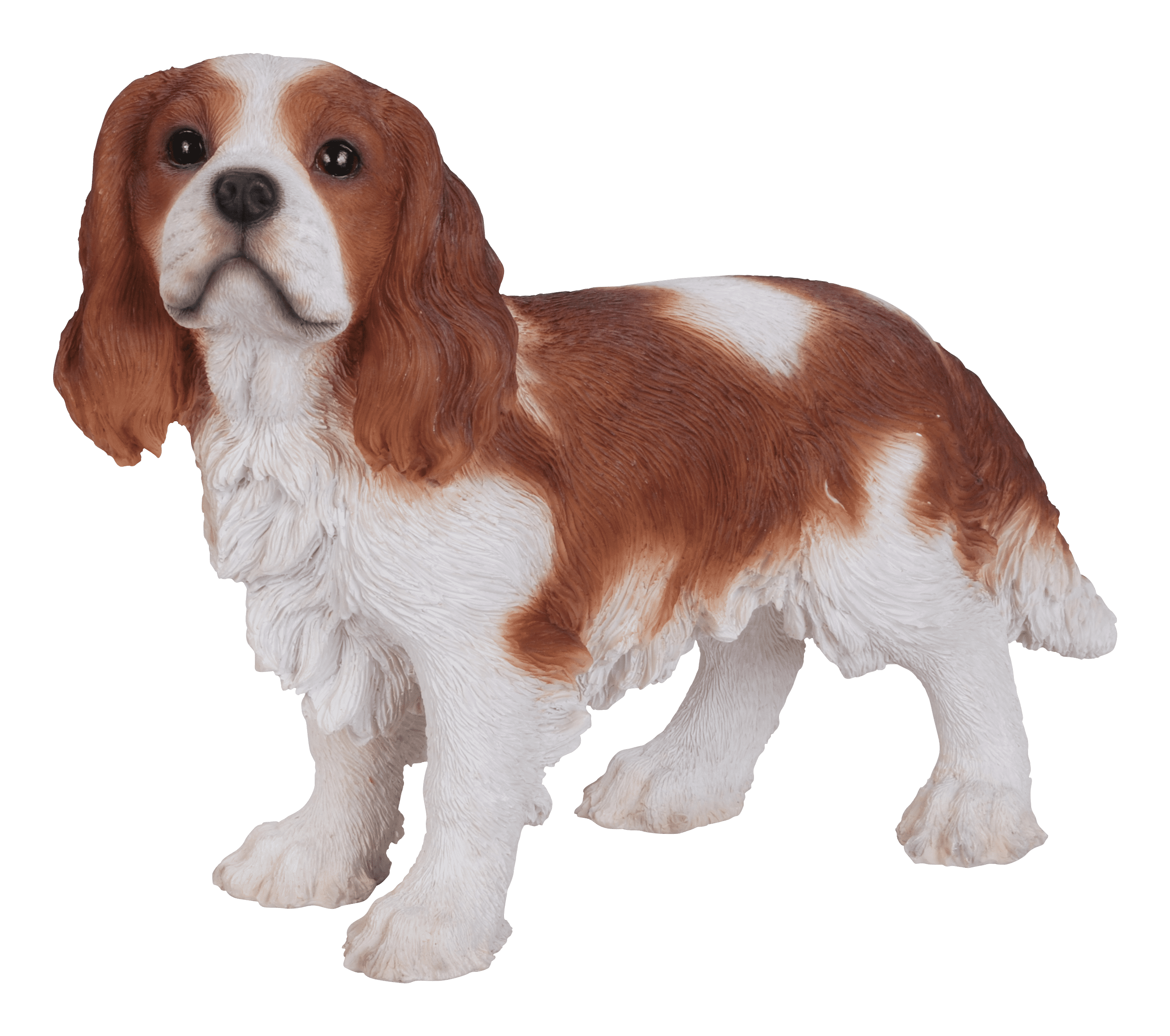 Hi Line Gift Ltd. Brown and White King Charles Spaniel Standing Garden Statue