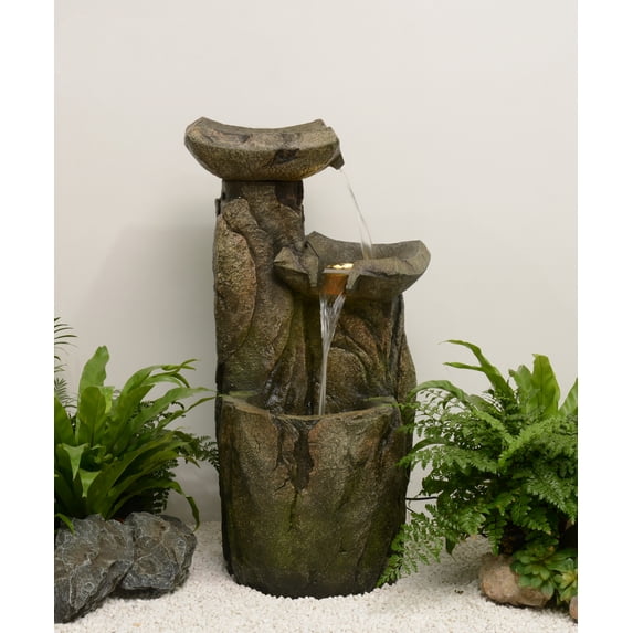 CASCADING FOUNTAIN WITH 3 WARM WHITE LED LIGHTS