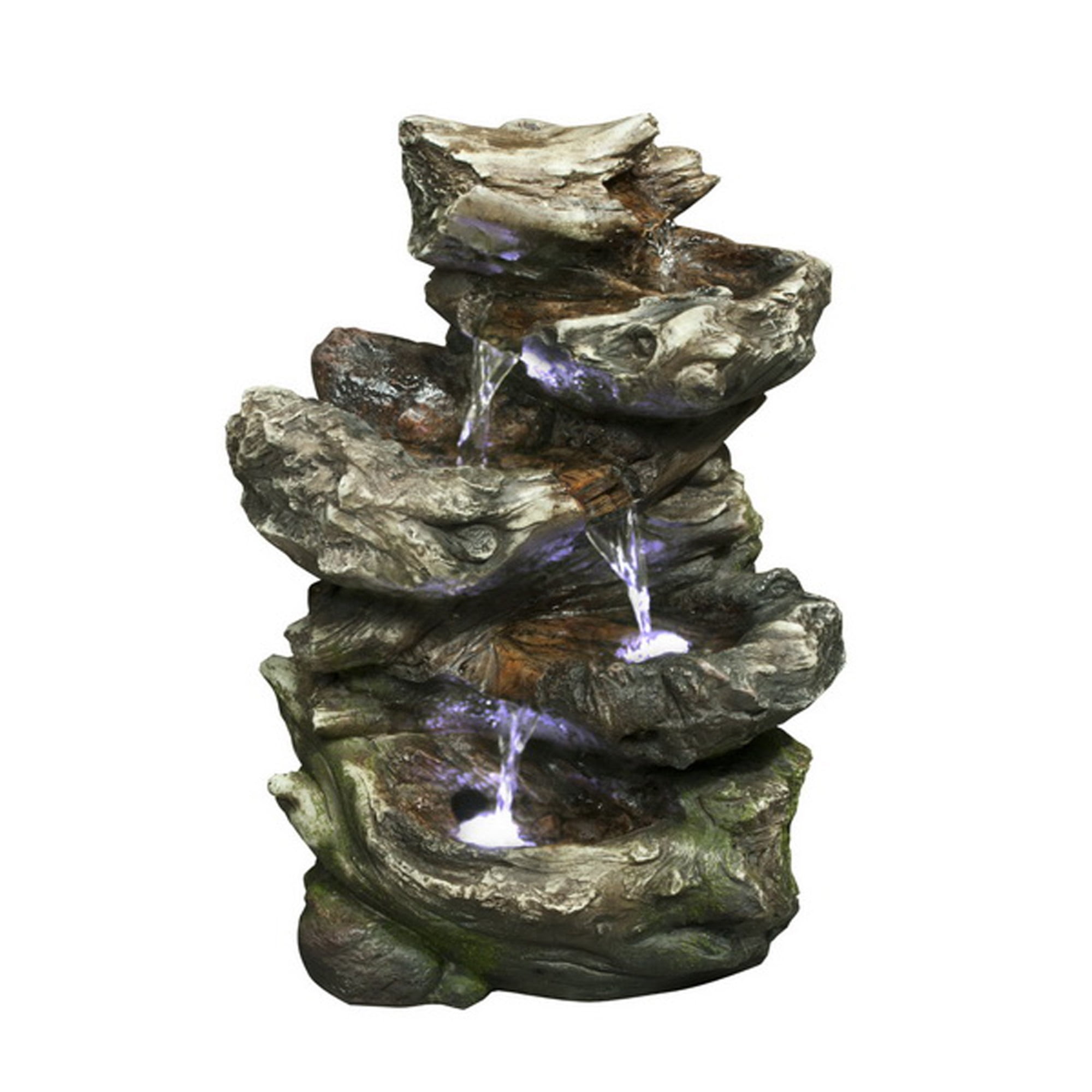 Rustic Log Cascade 12" Indoor/Outdoor LED Waterfall Fountain