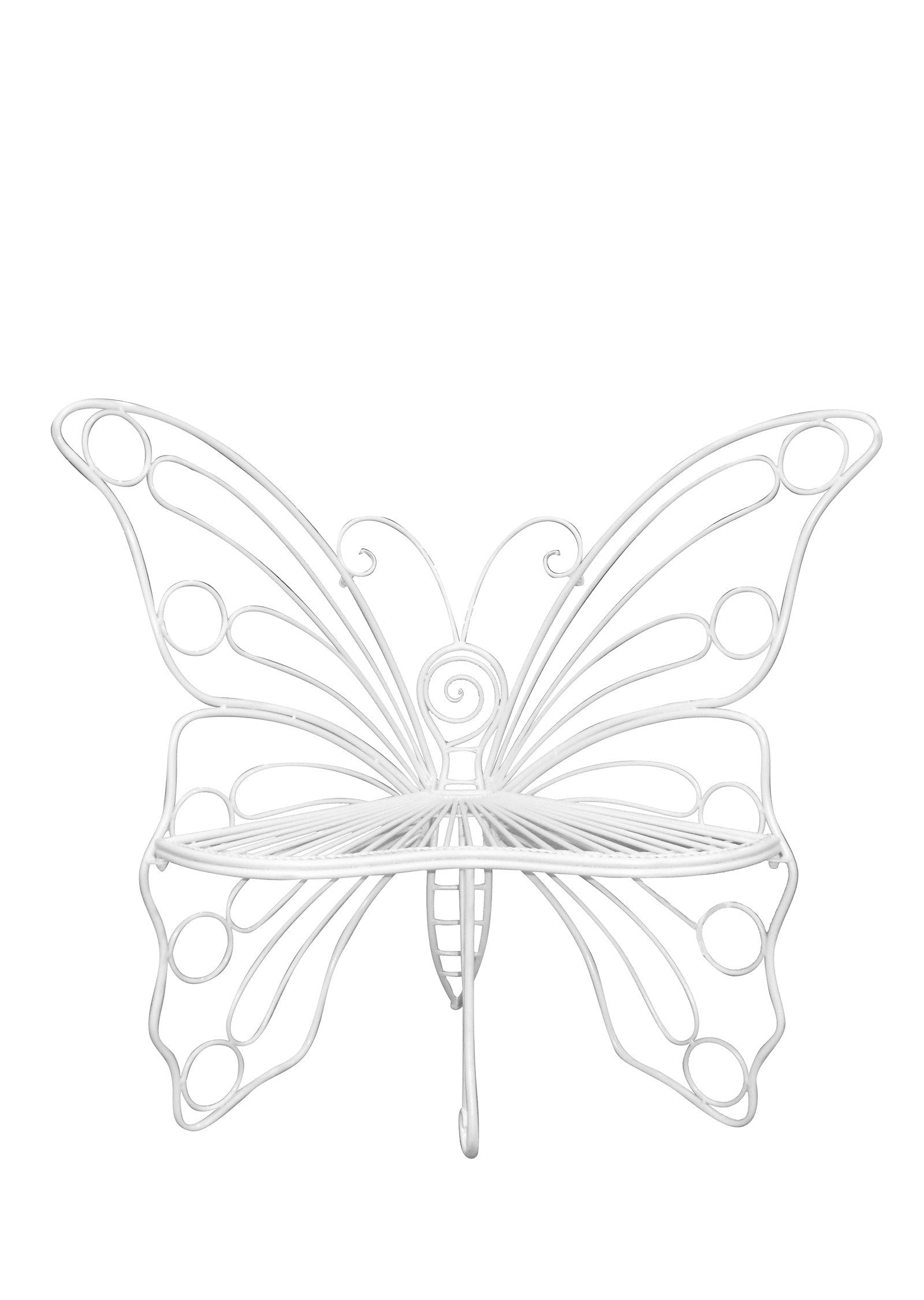 White Metal Butterfly Garden Chair with Elegant Design