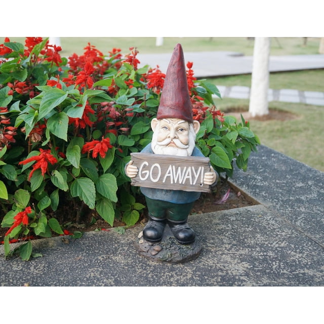 Hi-Line Gift 75616-S Gnome Holding Go Away Sign - Walmart.com
