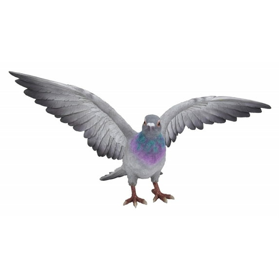 Hi-Line Gift Ltd. Grey Pigeon with Coloured Neck Statue