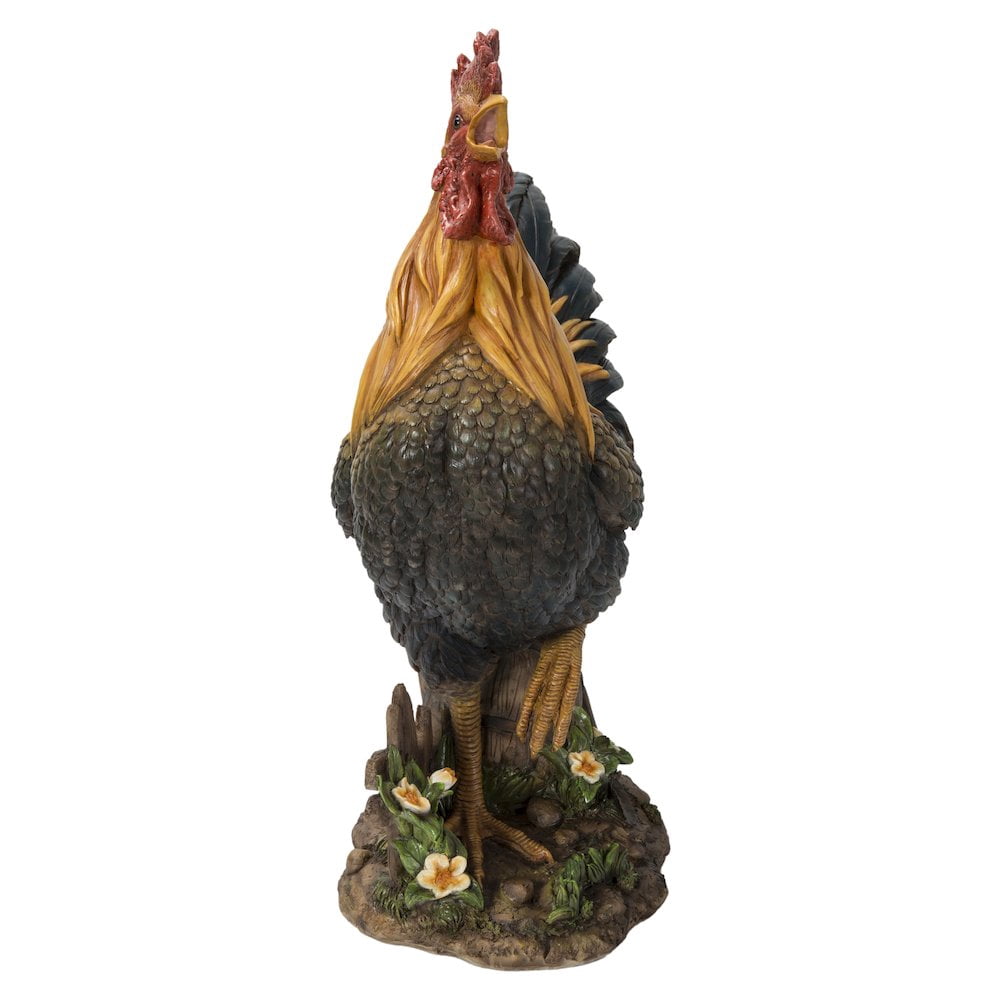Hi-Line Gift Ltd. Large Cock On A Wood Barrel