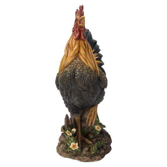 Hi-Line Gift Ltd. Large Cock On A Wood Barrel