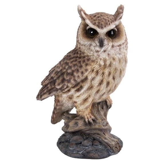Hi-Line Gift Ltd Long Eared Owl on Stump Garden Statue
