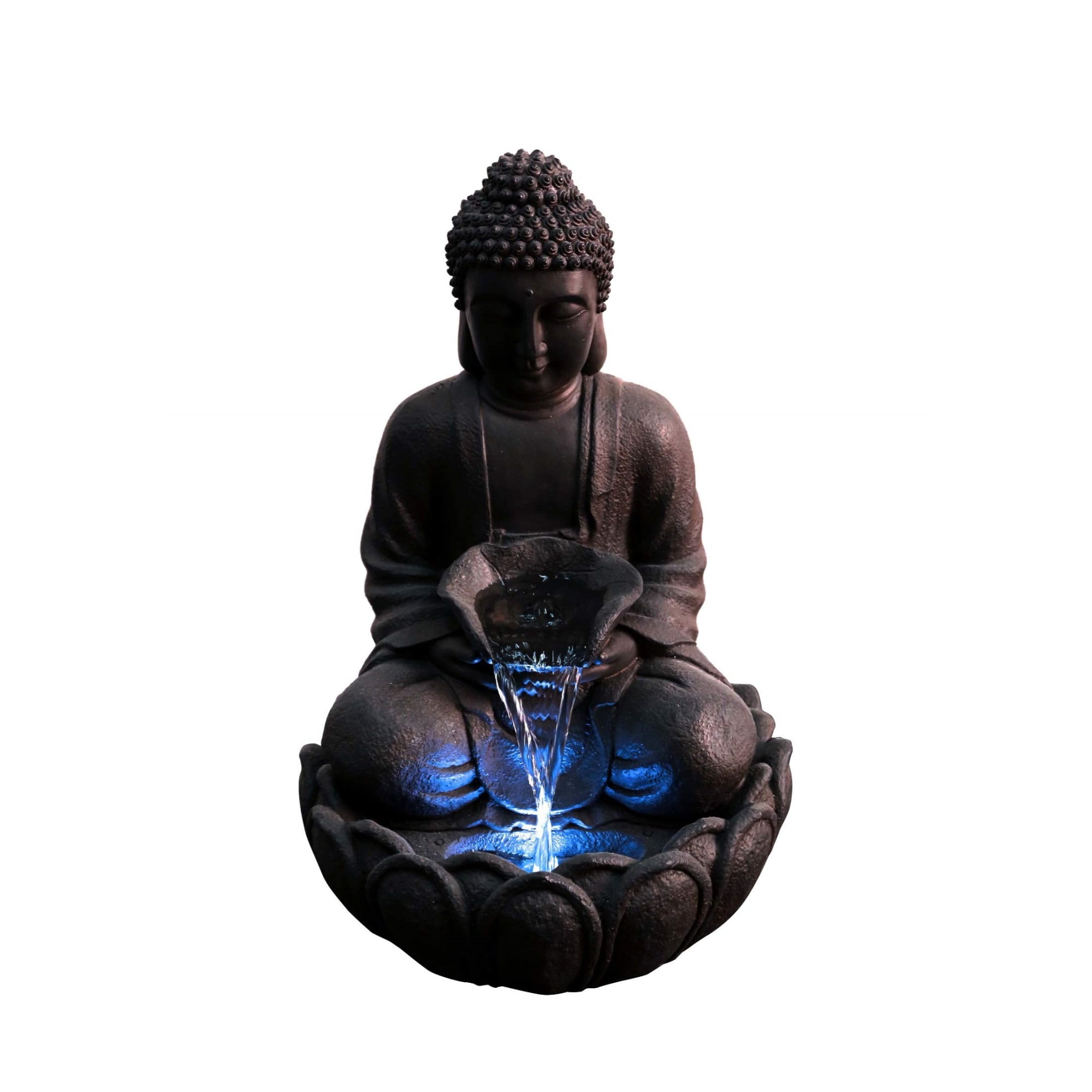 Hi-Line Gift Ltd 79567 Meditating Buddha Fountain with LED