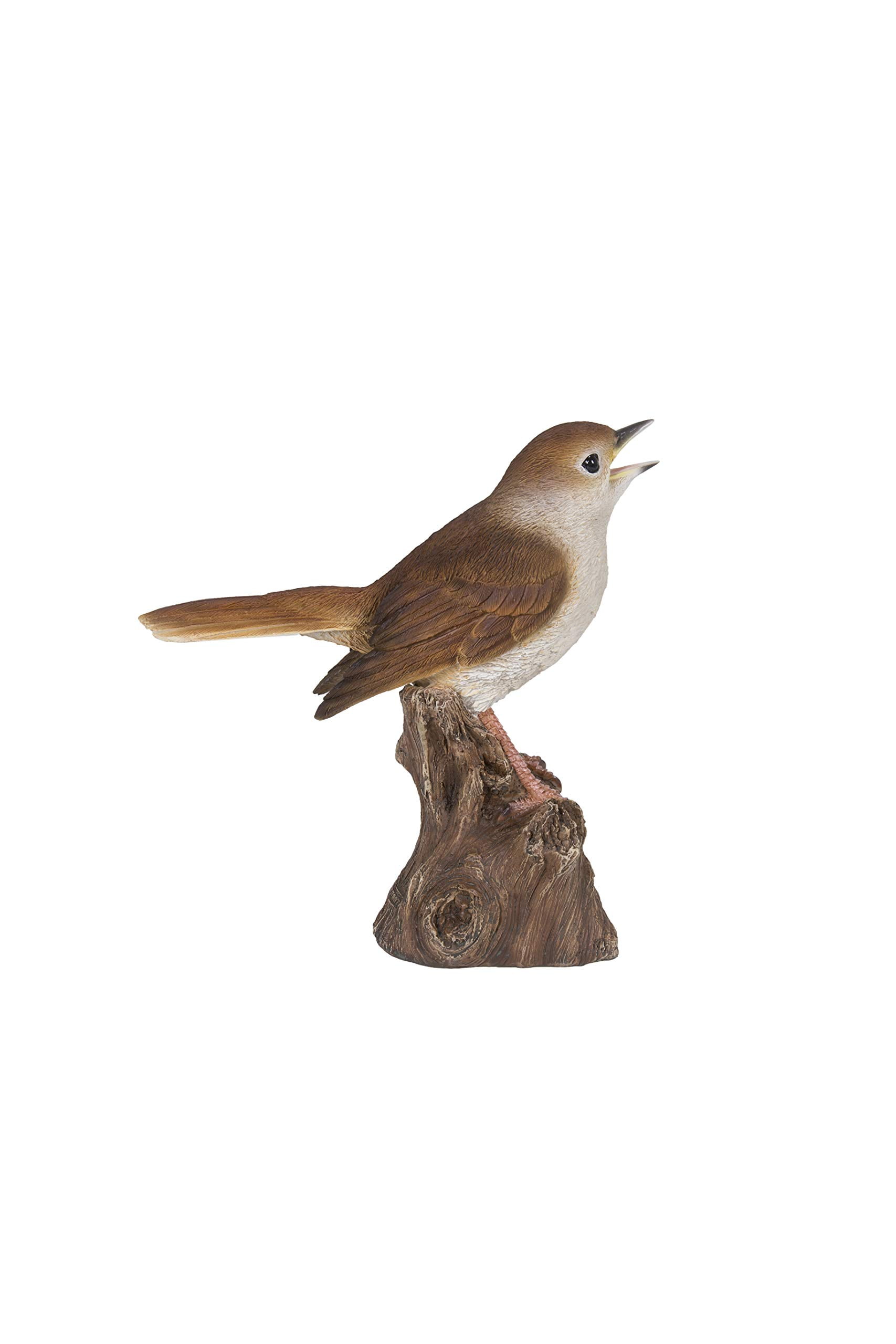 Brown Resin Motion Activated Singing Nightingale Statue