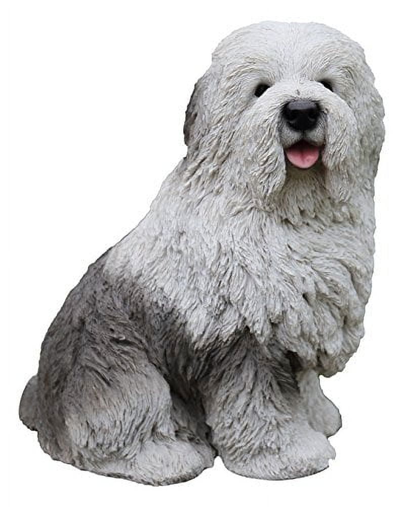 Lifelike Polyresin Old English Sheepdog Garden Statue