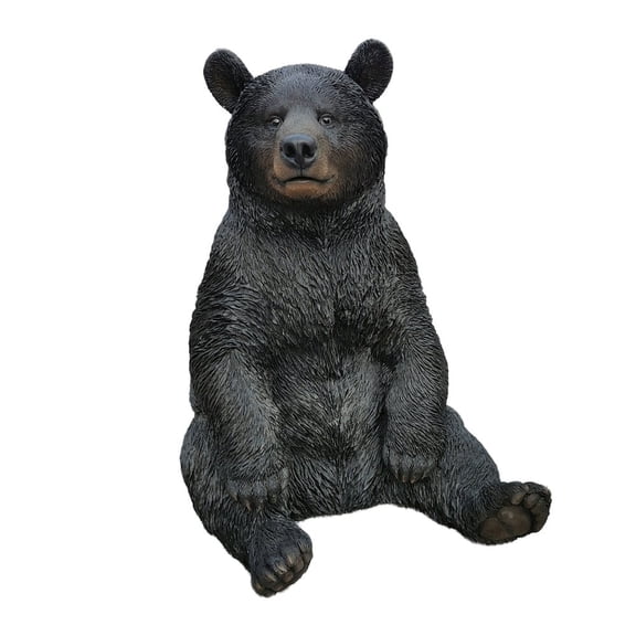 Hi-Line Gift Ltd. Onyx Guardian: Majestic Black Polyresin Sitting Bear Figurine
