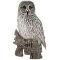 thumbnail image 1 of Hi-Line Gift Ltd Owl on Stump Statue, Grey, 1 of 4